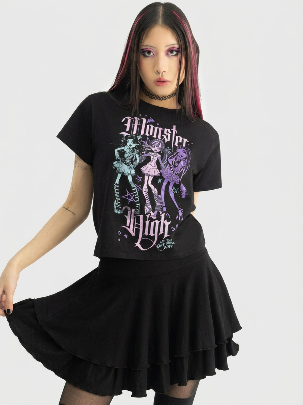 KILLSTAR x Monster High Alumni Tour shrunken tee NWOT